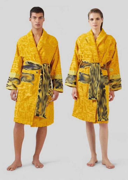 Roupão de banho de algodão de alta qualidade para homens e mulheres pijamas robe longo estampado com letras para casais camisola de dormir inverno quente pijama CHG23071530