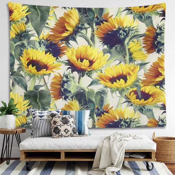 Arazzi Telecamere a cupola Fiore Girasole Arazzo Appeso a parete Camera da letto Tessuto decorativo Tessuti Grande Hippie Home Room Decor Coperta Decorazione R230714