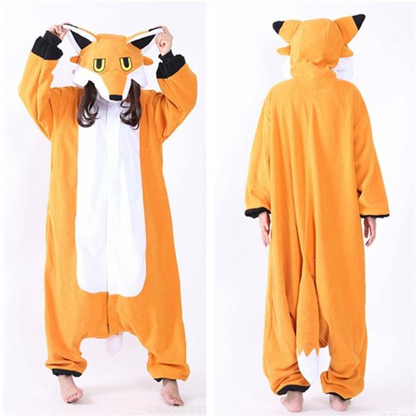 Mr Fox Cosplay Trajes Onesie Pijama Kigurumi Macacão Hoodies Adultos Romper Para Halloween Mardi Gras Carnival256I
