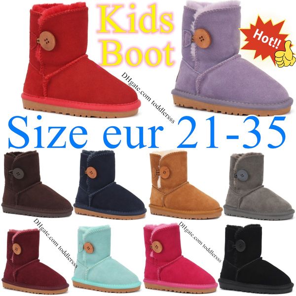 Kids Botas Australianas Clássicas Botas Meninas Criança Sapatos Infantis Designer Juvenil Furry Sneakers baby kid Inverno Snow Boot uggly Chestnut Red Black Grey Navy eur 21-35