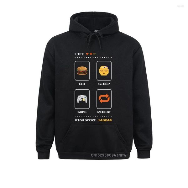 Felpe con cappuccio da uomo Summoners War Felpa Eat Sleep Gioco Ripeti Felpa con cappuccio Pullover manica lunga Streetwear Fantastico abbigliamento sportivo