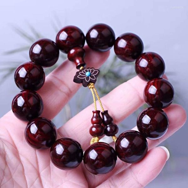 Strand India Lobular Rosewood Pulseira Contas Único Círculo 1.8cm13 Materiais Antigos Fundo de Vidro Aberto.