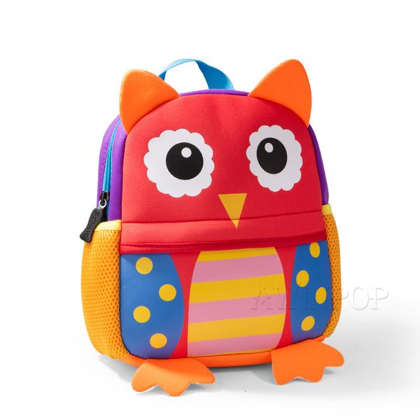 Mochilas escolares Animal dos desenhos animados Coruja 3D Mochila infantil meninos e meninas Mochila infantil de neoprene Mochila escolar infantil de 2 a 5 anos 230714