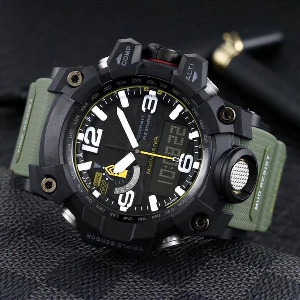 Big Mud King 1000 Sport Sports Casual Men's Quartz Watch LED Waterproof Digital World Time Automatic Hand-up Light267h