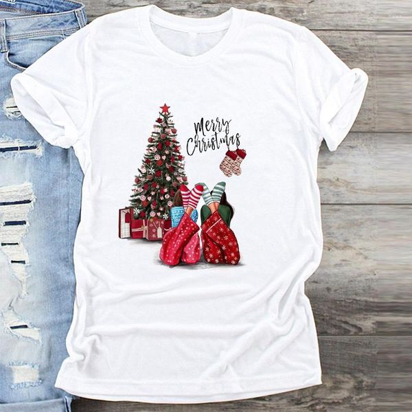 Erkek Tişörtleri Moda Kadın Tişört Sıcak Dilekler Yıl Merry Tee Gömlek Noel Tumblr Grafik Kadın Tees Camisa Baskı T-Shirts