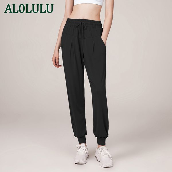 Lu Lu lemens Pantaloni sportivi da yoga Donna con tasche Moda casual Pantaloni da corsa Fitness Ragazza Jogger Pantaloni sportivi Pantaloni da allenamento modellanti