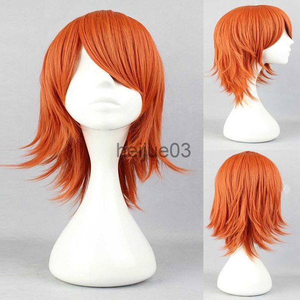 Perucas Sintéticas Uma Peça Nami Cosplay Peruca Sintética Curta Laranja Cortes de Cabelo Festa Fofo Feminino Peruca Mulheres Meninas Peruca de Cabelo Traje de Halloween x0715