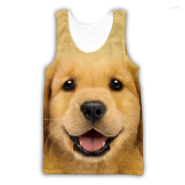 Canotte da uomo Top estivo da uomo Camicia con stampa 3D Donna Gilet senza maniche Cane animale Cute Pet Harajuku Streetwear Tees Uomo all'ingrosso