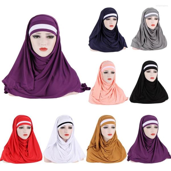 Abbigliamento etnico One Piece Ramadan Donne musulmane Ladies Pull On Ready Made Scialle istantaneo Hijab Sciarpa Foulard islamico Preghiera Avvolgere con cappuccio Arabo