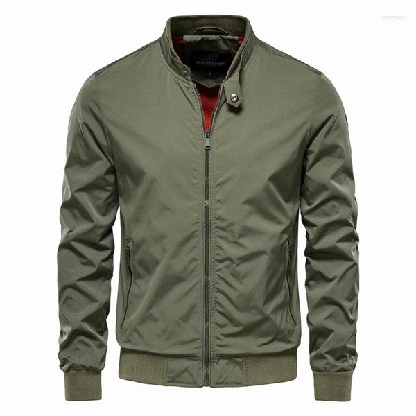 Jaquetas masculinas 2023 marca jaqueta masculina gola alta cor sólida negócio casual casaco outono inverno moda esportes beisebol masculino 5XL