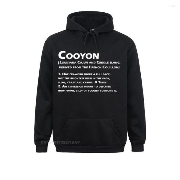 Moletons masculinos Cooyon Definition Funny Cajun Creole Coonass Moletom com capuz com desconto impresso em moletons masculinos Roupas esportivas para festas