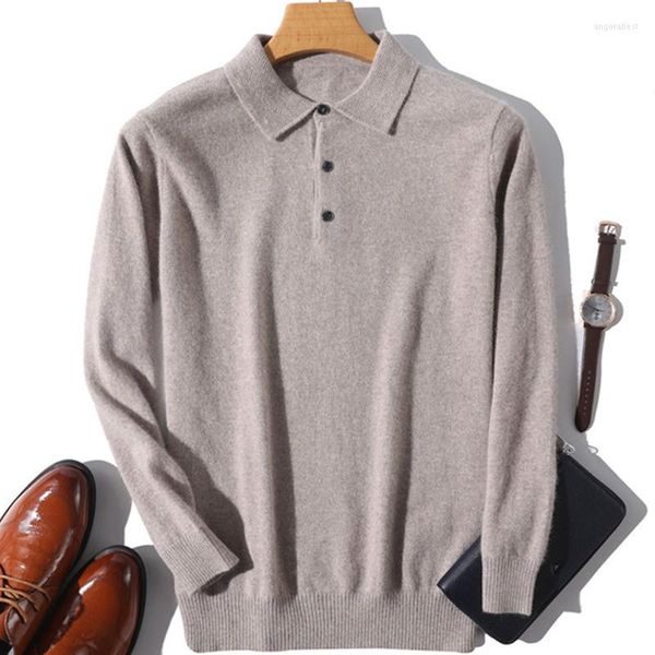 Männer Pullover Kaschmir Wolle Polo Kragen Gestrickte Pullover Männer Pullover 2023 Herbst Winter Super Warm Revers Casual Jumper Pull homme