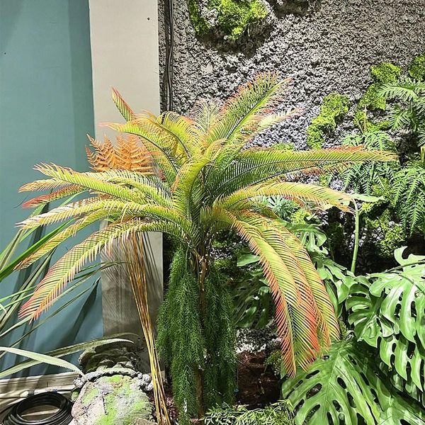 Fiori decorativi 110 cm Grande foglia di palma artificiale Verde Piante finte Simulazione Foglie persiane Disposizione dei fiori Casa El Festa di nozze