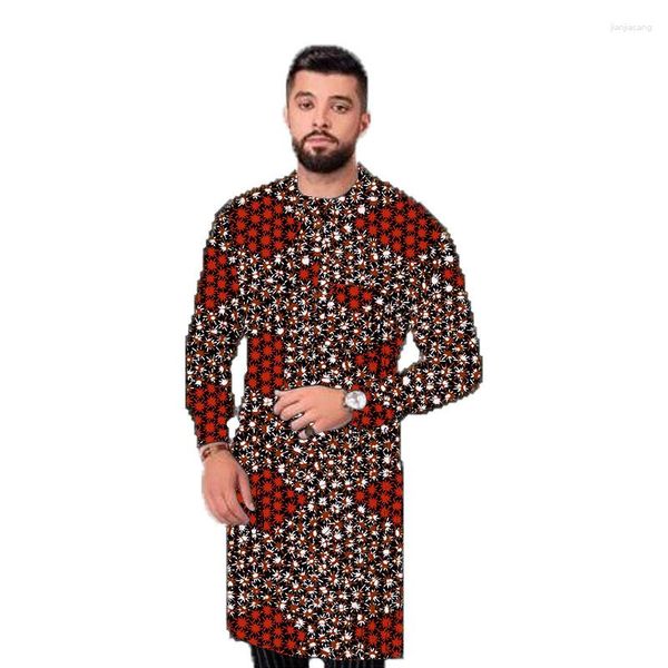 Camisas casuais masculinas moda africana mangas compridas tops camisa dashiki decote em bico sob medida roupa masculina para festa de casamento