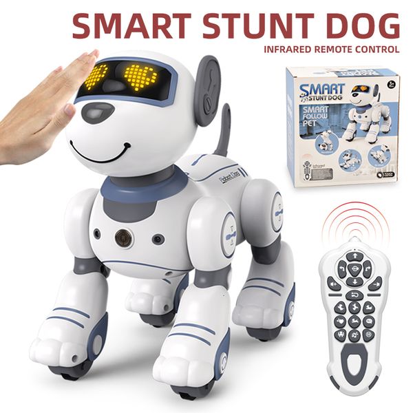 RC-Roboter RC-Roboter Smart Stunt Dog Elektronische Tiere Haustiere Hund Sprachbefehl Programmierbares Musiklied Roboter-Hundespielzeug für Kinder RC-Spielzeug Geschenke 230714