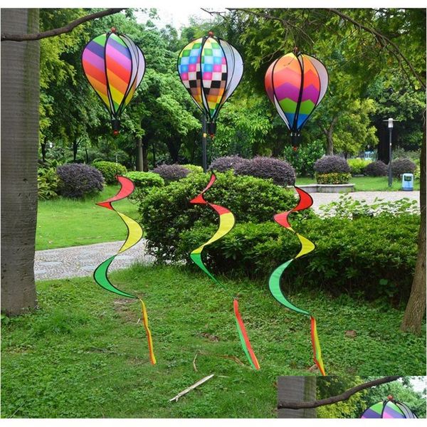 Gartendekorationen Regenbogen Luftballon Pailletten Farbstreifen Schuldekor Kreative Luftballons Windspinner mit farbigem Band 8 5Bj Dhgav