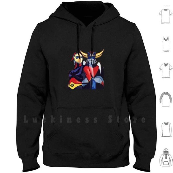 Herren Hoodies Goldrake Hoodie Langarm Ommik Cool Geek Goldrak Goldorak Ufo Roboter Actarus Vega Grendizer Grendikaiser