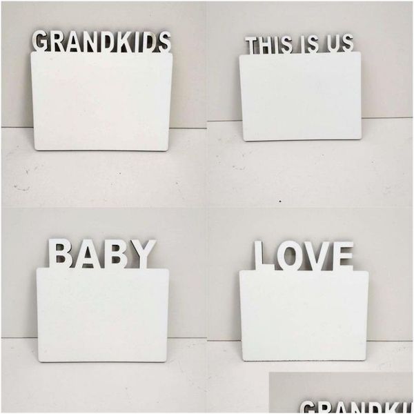 Molduras e Molduras Faça Você Mesmo Sublimação Espaços em Branco Quadros de Imagens 180X150X5Mm Woodiness Pos This Is Us Lettering Decor Frame Branco Familie Dho8S