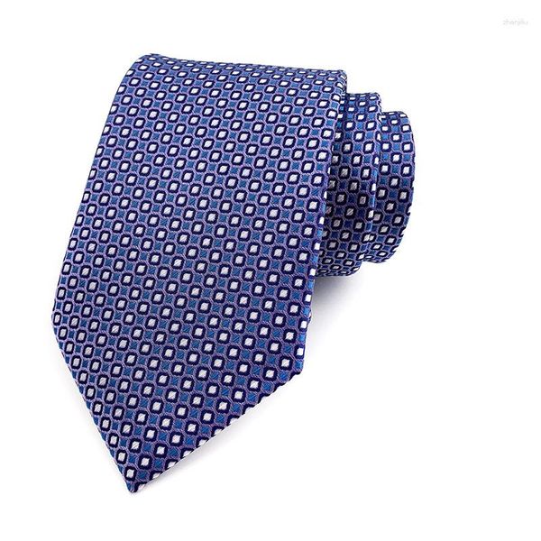 Gravatas Laço Moda Seda Masculina Gravata Pescoço 8cm Largura Homem Gravata Longa Azul Xadrez Estampado Para Festa De Casamento Gravatas Para Homens YUW04