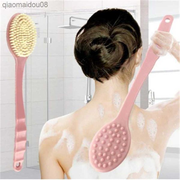 Spazzola da bagno Massaggio alla schiena Doccia esfoliante SPA Schiuma Accessori per il bagno Spugna a manico lungo per scrubber Spazzole per la pulizia del corpo L230704