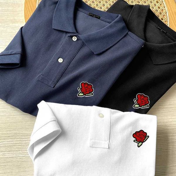 T-shirt da uomo Top Quality Summer Floral New-Design Mens Polo Polo in cotone manica corta Polo Homme Casual risvolto T-shirt uomo Top S-5XL L230715
