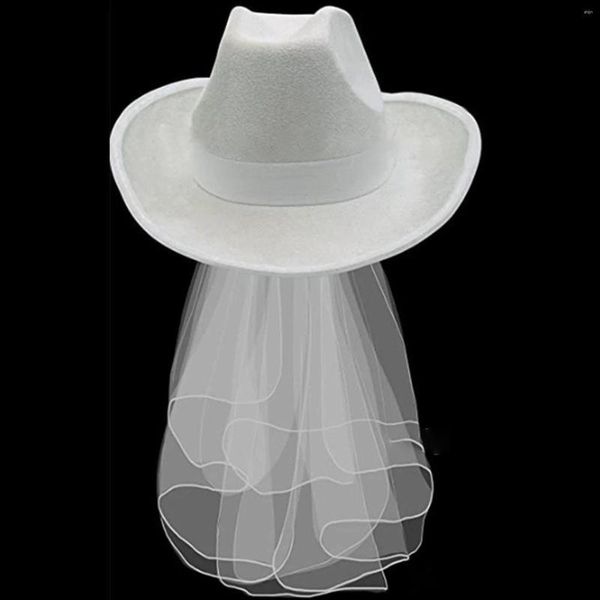 Boinas Noiva Chapéu de Cowgirl Com Adereços para Decoração de Casamento