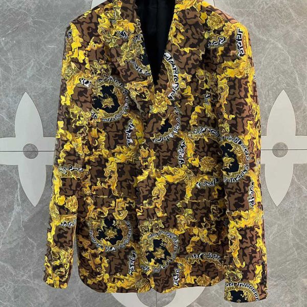Роскошная бренда куртка мужская повседневная костюма V-образной костюм дизайнер дизайнер теплый куртка FD Жаккард кардиган