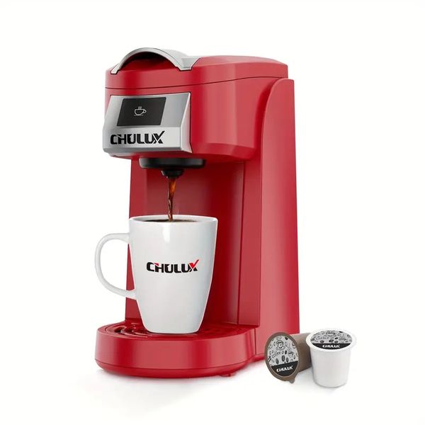 1 Stück, Kapsel-Kaffeemaschine, Mini-Kaffeemaschine für gemahlenen Kaffee, brühen Sie köstlichen Kaffee in Sekunden mit der CHULUX Upgrade-Einzelportions-Kaffeemaschine, automatische Abschaltung