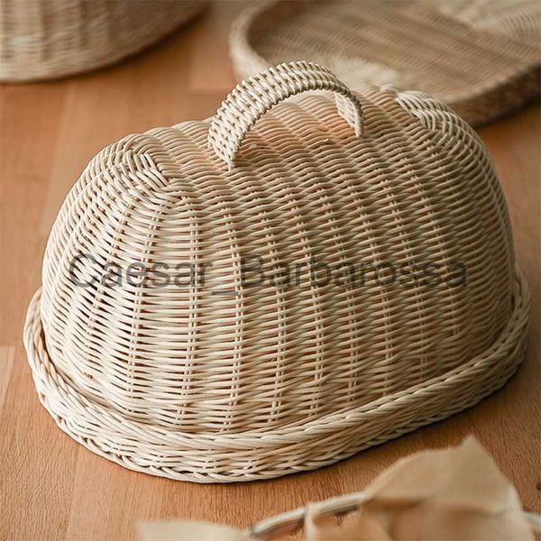 Cestini Portaoggetti In Rattan Intrecciato A Mano Cestino Del Pane Cibo Frutta Verdura Cestini Da Portata Con Copertura Antipolvere Organizzatore Dispensa Per Cucina x0715 x0715