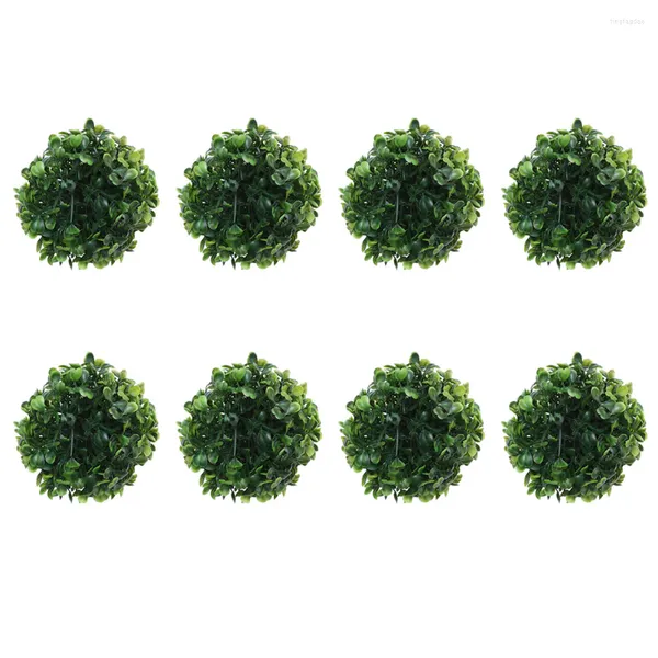 Decorative Flowers 8 Pcs Green Ball Artificial Plants Outdoor Hanging Adornment Mall Layout Pendent Pendant Fake Grass Plastic Simulation