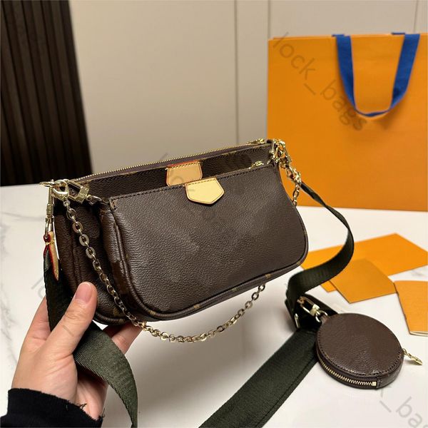 Çok Pochette Accessoires Crossbody Tasarımcı Çanta Kadın Lüks Omuz Çantası Messenger Zincir Kayışı Debriyaj Çanta 3 PCS En Kalite Toplantı Çantalar Moda Cüzdan