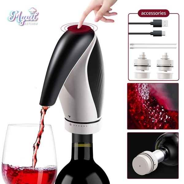 Bicchieri da vino Decanter per vino elettrico Ossigenatore per vino Dispenser per aeratore per vino Versatori per vino One Touch Aerazione del vino con tappo per vino Preserver 230715