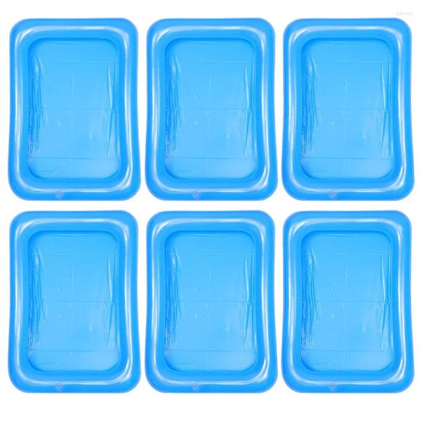 Pratos Servindo Bar Salada Bandeja Buffet Cooler Recipientes 6pcs Servidor De Piquenique Para Luau Piscina Praia Havaiana Suprimentos Para Festas 60x45cm