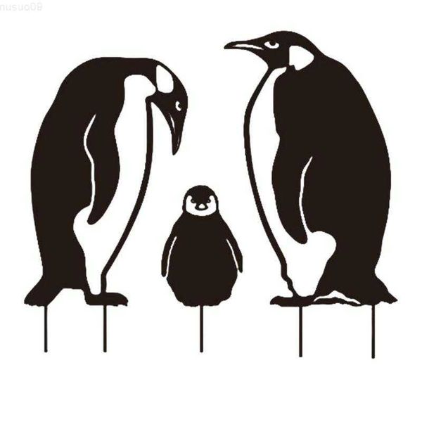 Садовые украшения сад пингвин садовые колья животных силуэт сад колят черный пингвин в форме двора