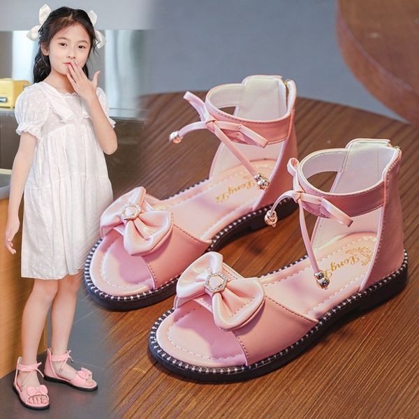 Sandalen Mädchen Sommer 2023 Mode Prinzessin Schuhe Große Kinder Kleine Baby Offene spitze 230714