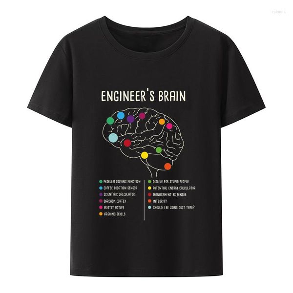 Camisetas masculinas Engineer's Brain Cotton T-shirts Manga curta estampa respirável Valorant Tees Vintage Novidade estampada camiseta Top Y2k Humor