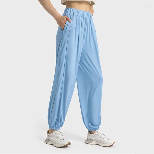 Pantaloni attivi Donna Estate Pantaloni sportivi morbidi e larghi Tasca a vita alta Yoga Palestra Allenamento Leggings Piedi legati Fitness Pantaloni casual