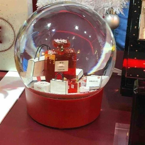 2020 Novo Elétrico Vermelho Grande Globo de Neve Clássicos NO 5 Bola de Cristal Limitada Presente Para Cliente VIP 178g