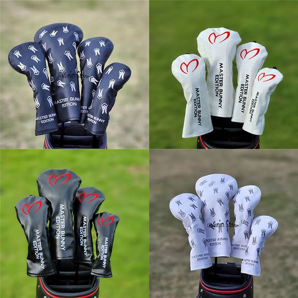 Otros productos de golf Golf Woods Headcovers Covers para Driver Fairway Hybrid 135H Clubs Set Heads PU Leather Unisex Protector Golf Accesorios 230714