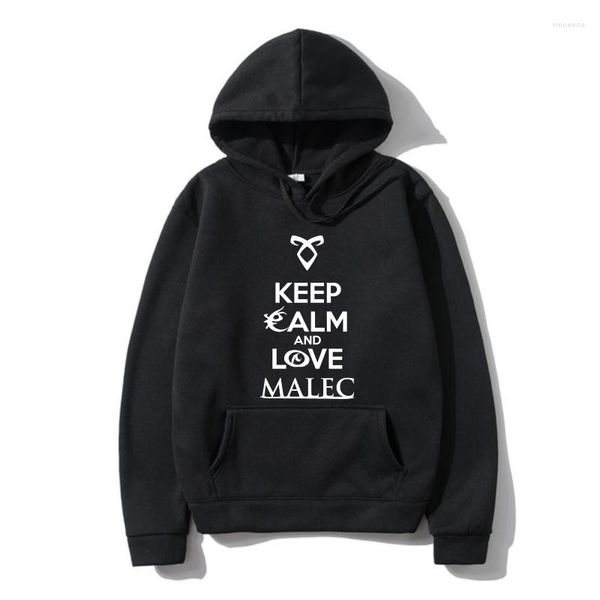 Männer Hoodies Qualität Mode Warme Männer SweatSweatshir Shadowhunters Die Mortal Instruments Keep Calm And Love Malec Magnus Bane Idee