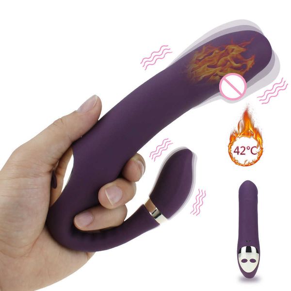 Vibratori Riscaldamento Doppio motore Punto G Clitoride Dildo anale Vibratore Giocattoli adulti del sesso per donna Masturbatore 10 Modalità Velocità Giocattolo erotico femminile 230627