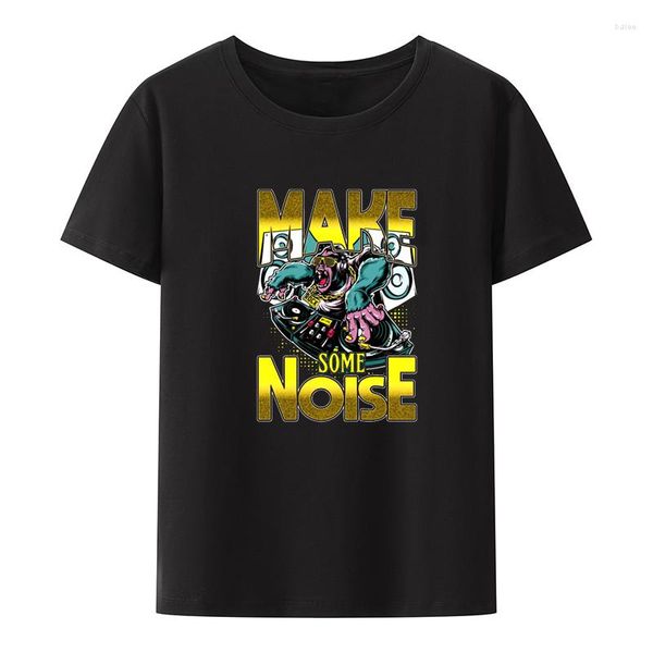 Männer T Shirts Make Some Noise DJ Baumwolle T-shirt Männer Kleidung kurzarm Y2k Streetwear Herren Kreative Koszulki Sommer street Fashion