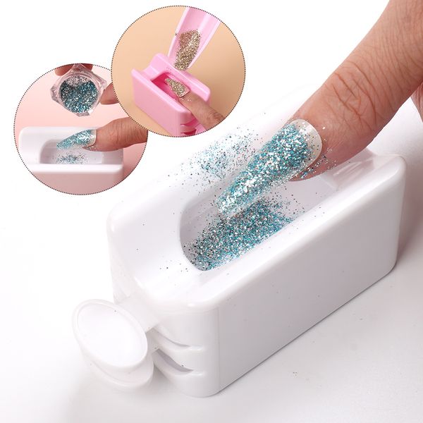 Glitter per unghie Scatola per il riciclaggio della polvere a doppio strato Manicure Raccogli il pigmento Polvere Strumenti per paillettes Contenitore Custodia portatile KES40 230714