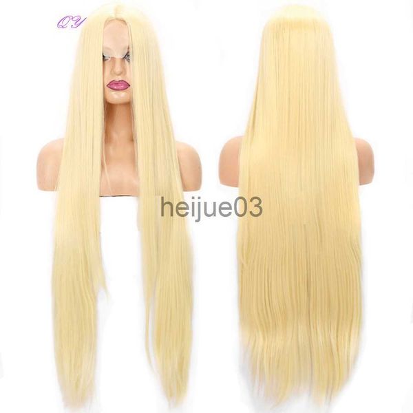 Perucas sintéticas longas retas 613 loiras perucas sintéticas para senhora africana afro 40 polegadas pontuação média mel dourado cosplay ou festa peruca feminina x0715