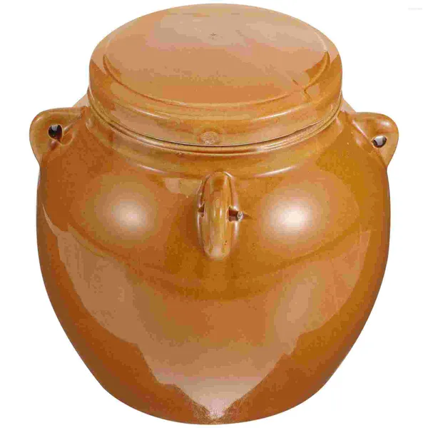 Garrafas de armazenamento Bule de chá Selagem de cerâmica Frascos de picles Frascos Tampas Recipientes Dispensador de mel Recipientes selados Alimentos