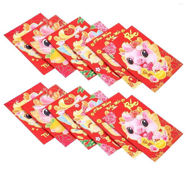 Confezione regalo Decora buste rosse di carta R Anno Cartoon Packet 2024 Money Bag Luck Tasca tradizionale