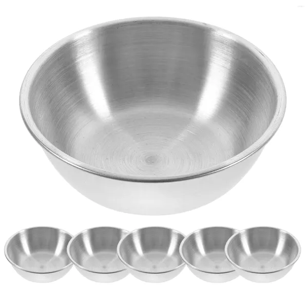 Set di stoviglie Piatto per condimento Salsa di soia Condimento in metallo Piccole ciotole in acciaio inossidabile Piatti Piatto rotondo per immersione