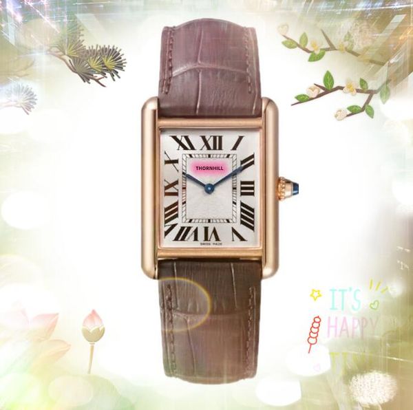 Top Model Square Roman Tank Dial Lady Watches 31mm Casual Bee Simples No Timing Clock Women Rose Gold Silver Case Luxury Female Watch Gifts