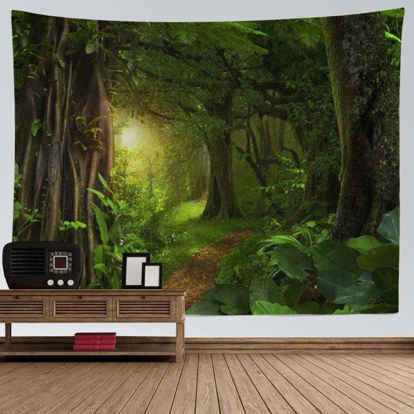 Tapeçarias Câmeras Dome Sepyue Forest Stream Tapeçaria Pendurado na parede Sandy Beach Piquenique Tapete Camping Tenda Almofada de dormir Decoração de casa Colcha Pano de parede