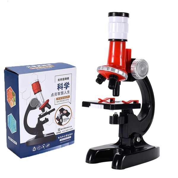 Microscopio e accessori Kit di microscopi trinoculari biologici professionali portatili 1200X Lab Microscopio per bambini con luce a LED per bambini Science 230714